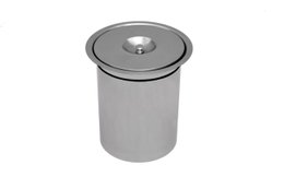 Lixeira de Embutir para Bancada 5 Litros Aço Inox 304 Escovado