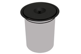 Lixeira de Embutir para Bancada 5 Litros Aço Inox 304 Preto Fosco