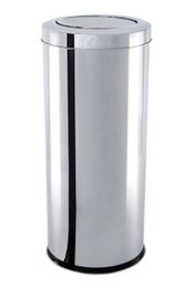 Lixeira Inox com Tampa Basculante 7,80 Litros - Decorline Lixeiras Ø 18,5 x 29 cm  3032/206 BRINOX