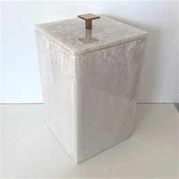 Lixeira Madreperola / Puxador Gold 15x15x25 4 litros