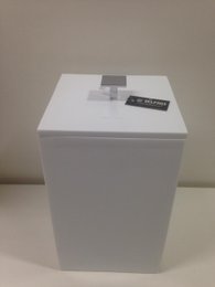 Lixeira Branca / Puxador Cromado 15x15x25 4 litros