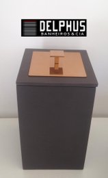 Lixeira Marrom Fosco / Tampa Red Gold 15x15x25 4 litros