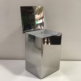 Lixeira Inox 15x18x25 Tampa Articulavel 14206