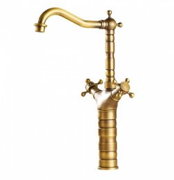 Misturador Duplocomando Monofuro Bica Alta Giratoria Bronze Escovado 381 Kromma
