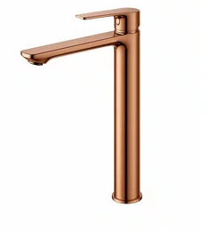 Monocomando para lavatorio Basica rose gold KR649 Bica alta Kromma