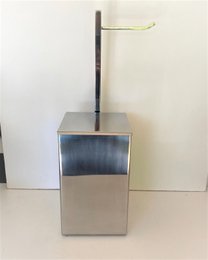 Papeleira de Chão com Lixeira Inox Polido