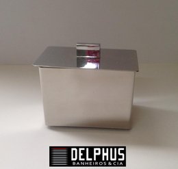 Porta Cotonete Retangular Inox Cromado 14216