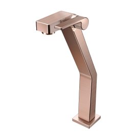 Torneira Docol para Lavatorio de Mesa Bica Alta Stillo 820369 Cobre Escovado