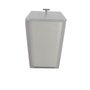 Lixeira Cristal Fosco Prata / Puxador Cromado 15x15x25 4 litros