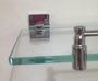 Prateleira/Porta Shampoo cromado com Vidro e Grade 60cm Quadrada 3677